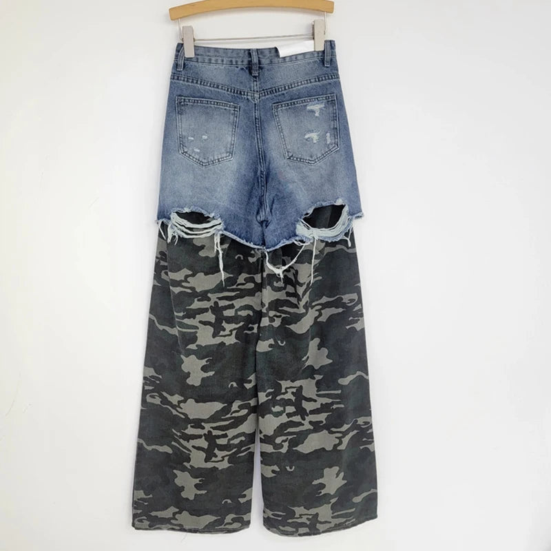 Camouflage Patchwork Jeans