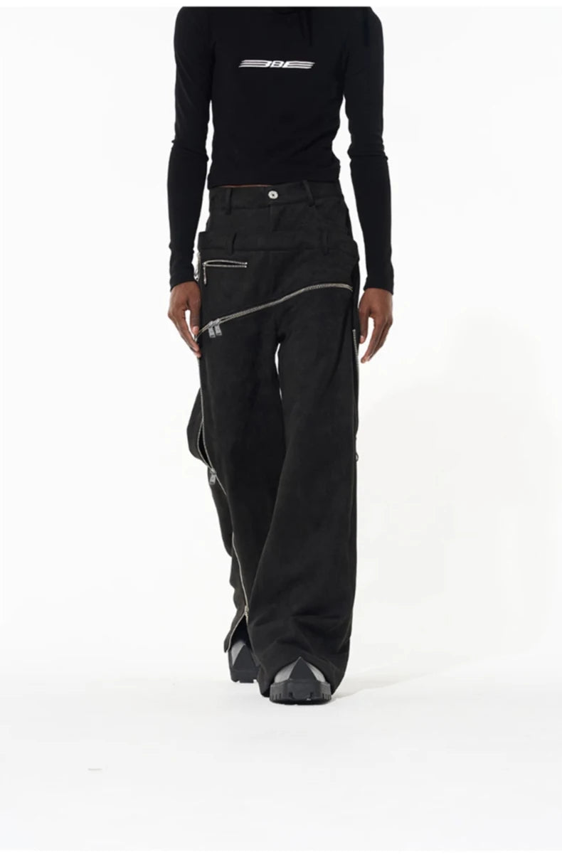 Stretchy Suede Faux Leather Pants