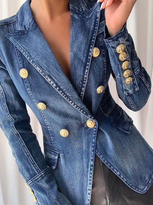 Double Buttoned Wash Denim Jacket