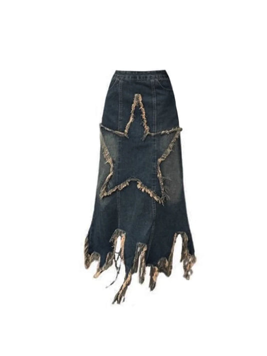 Denim Star A-line Jean Skirt