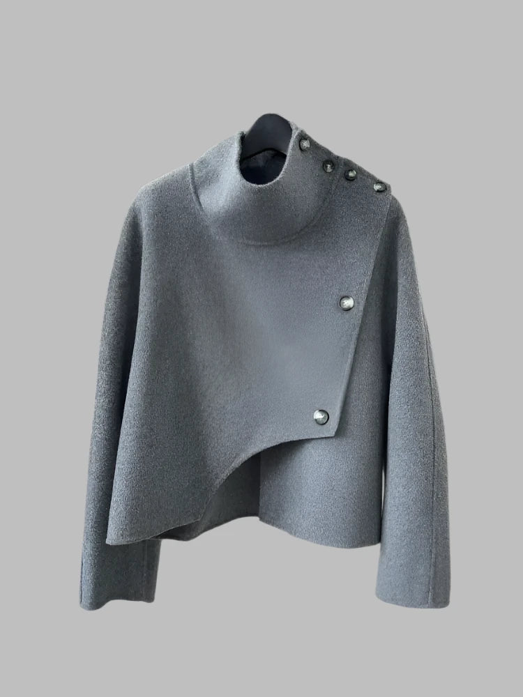 Stand Collar Single Buttoned Jacket