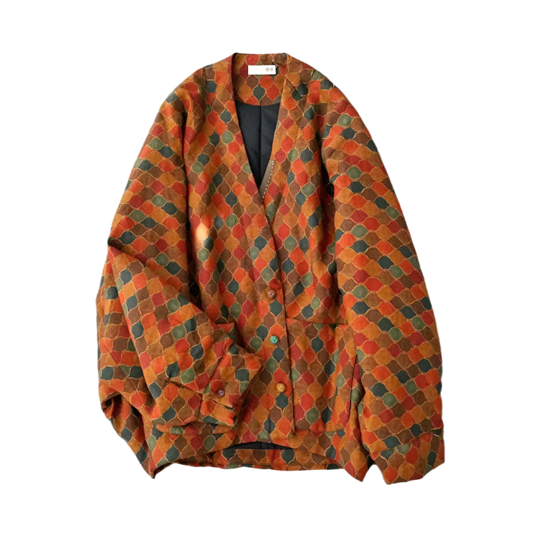 Cotton Print Patchwork Linen Oversized Coat