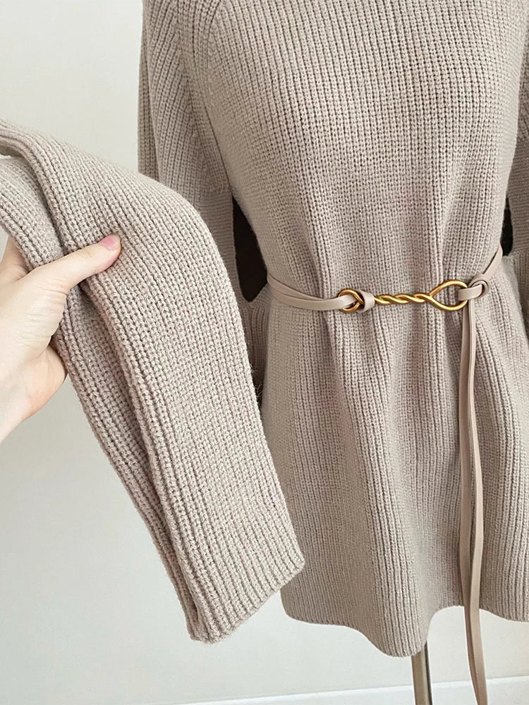 Coffee Turtleneck Pullover Sweater