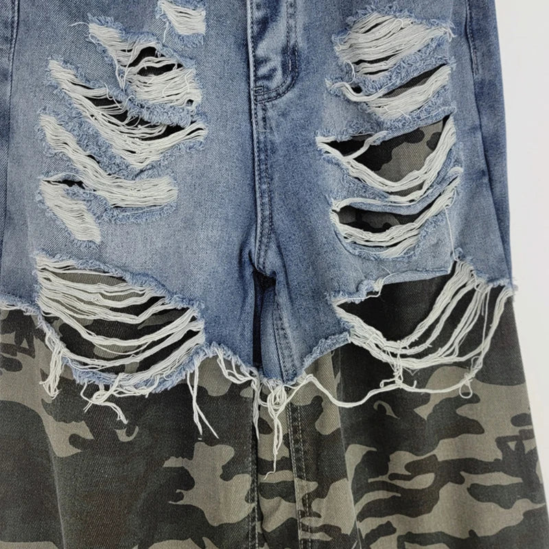 Camouflage Patchwork Jeans