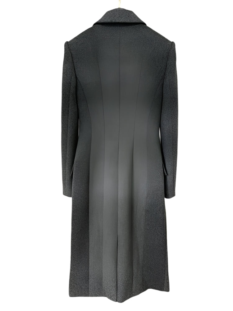 Elegant Wool Long Overcoat