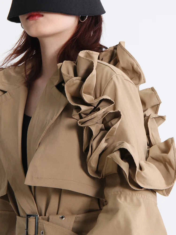 Ruffled Trench Coat