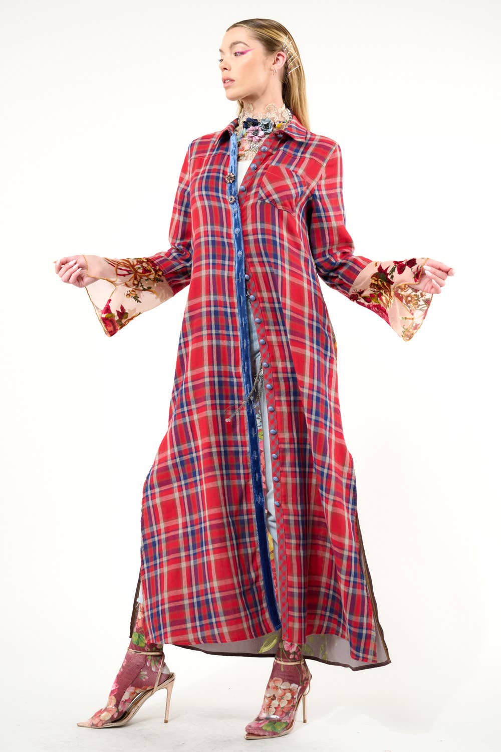 Anna Button Up Maxi Shirt Dress / Duster