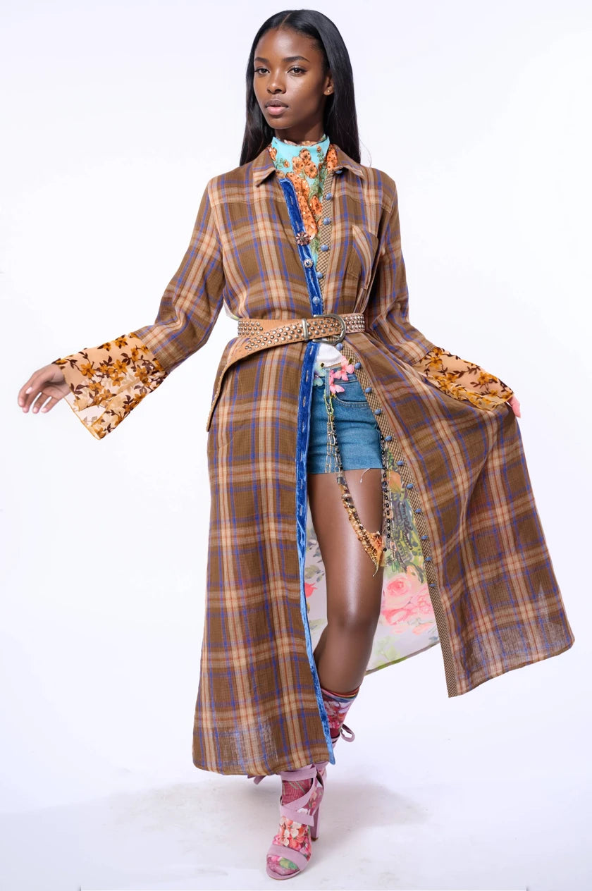 Brown Anna Button Up Maxi Shirt Dress / Duster