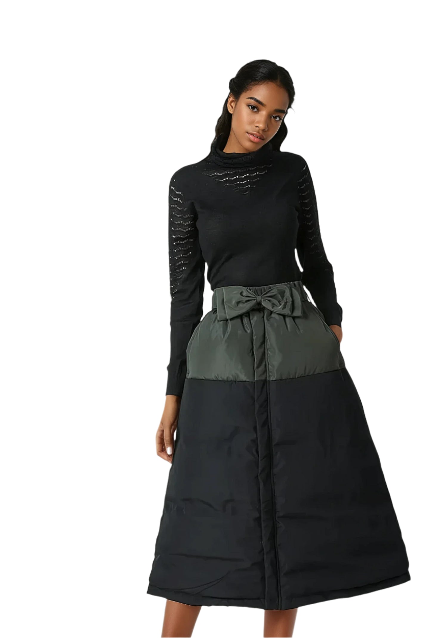 high waist duck down skirt