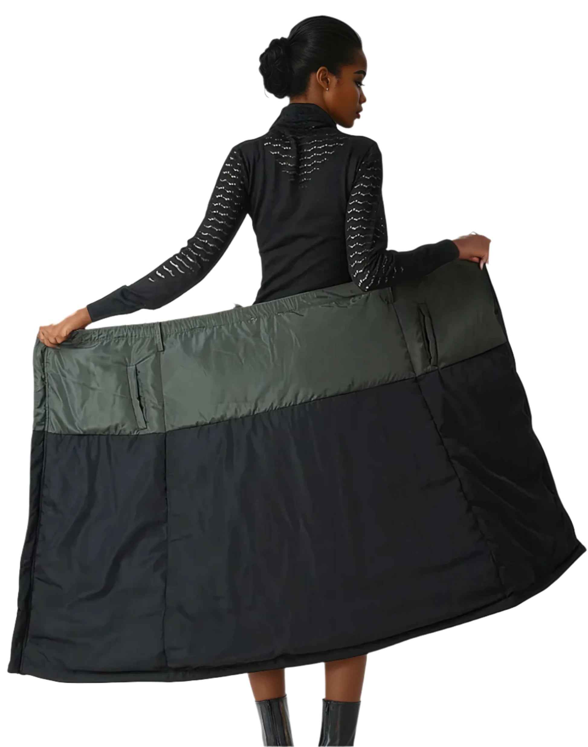 high waist duck down skirt