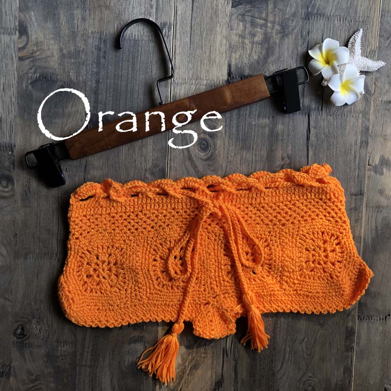 crochet shorts orange / size fits all