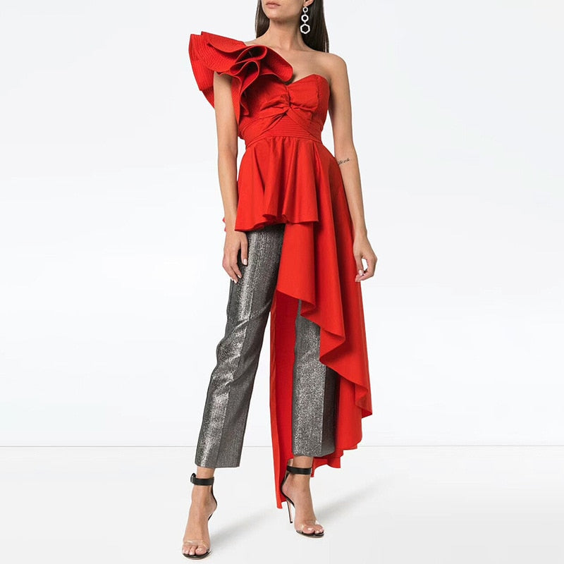ruffles off-the-shoulder blouse