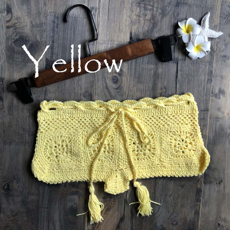 crochet shorts yellow / size fits all