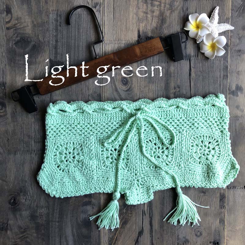 crochet shorts light green / size fits all