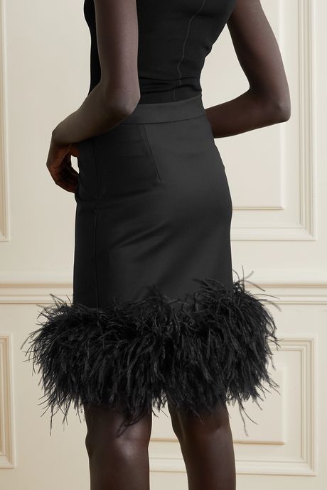 puffy feathers mini skirt