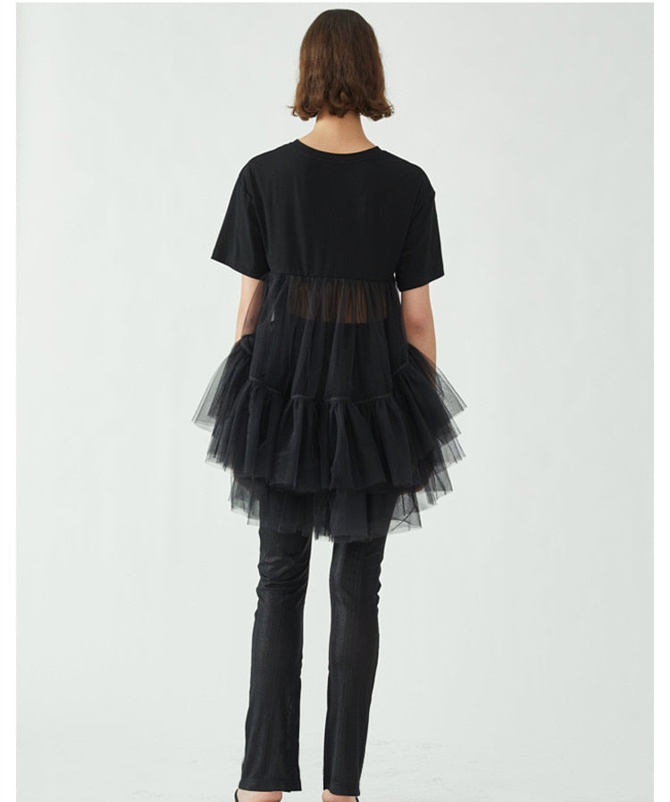 tulle swallow tail t-shirt
