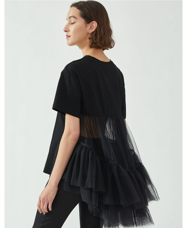 tulle swallow tail t-shirt