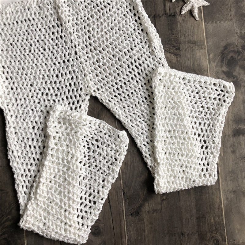 handmade crochet knit mesh pants
