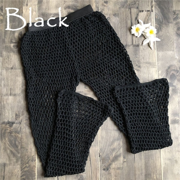 handmade crochet knit mesh pants