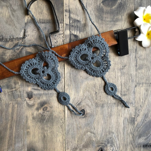 handmade crochet anklet foot sandals