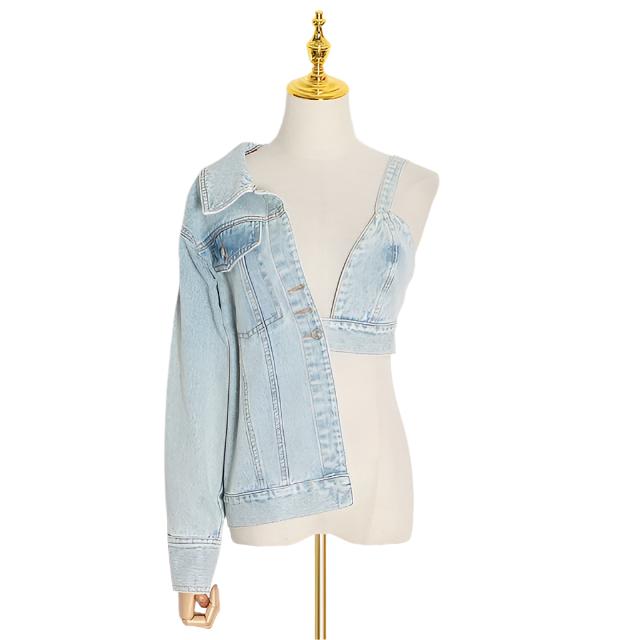 Asymmetrical Denim Blouse