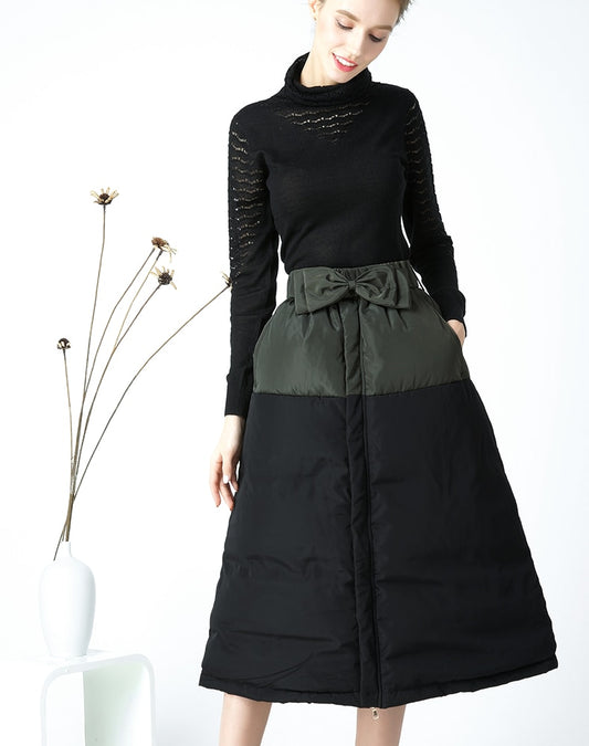 high waist duck down skirt