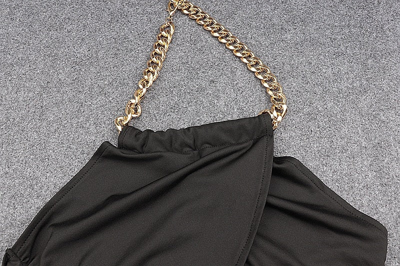 black halter chain crop top