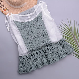 crochet chiffon dress