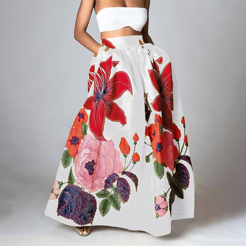 bohemian floral printed skirt