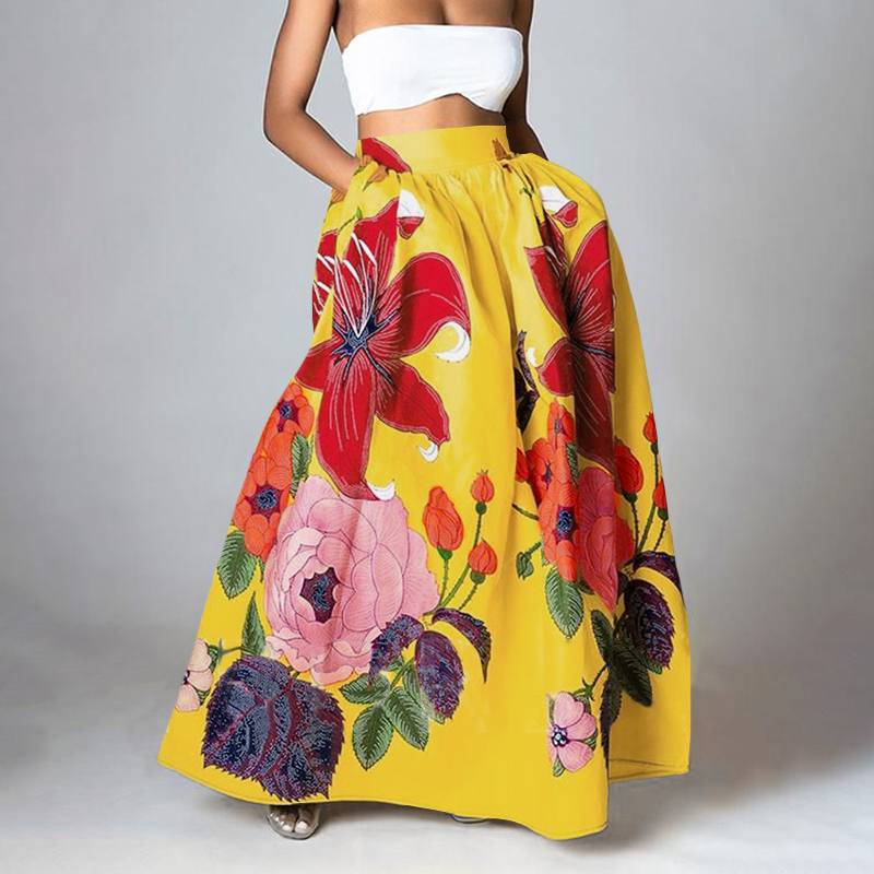 bohemian floral printed skirt