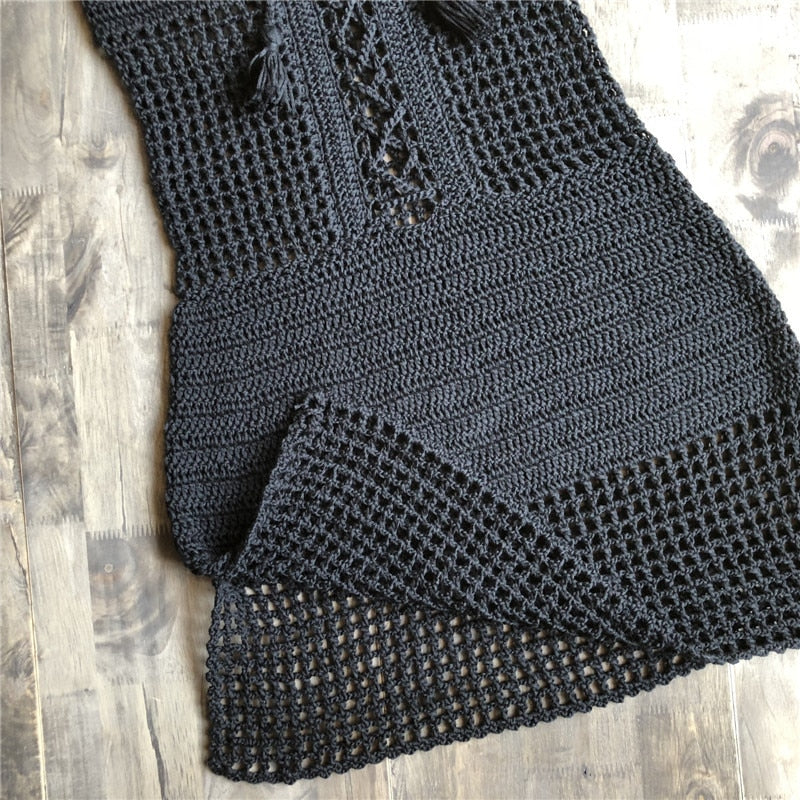 cut-out crochet dress