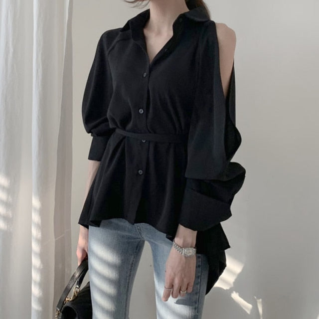 off shoulder blouse black / one size