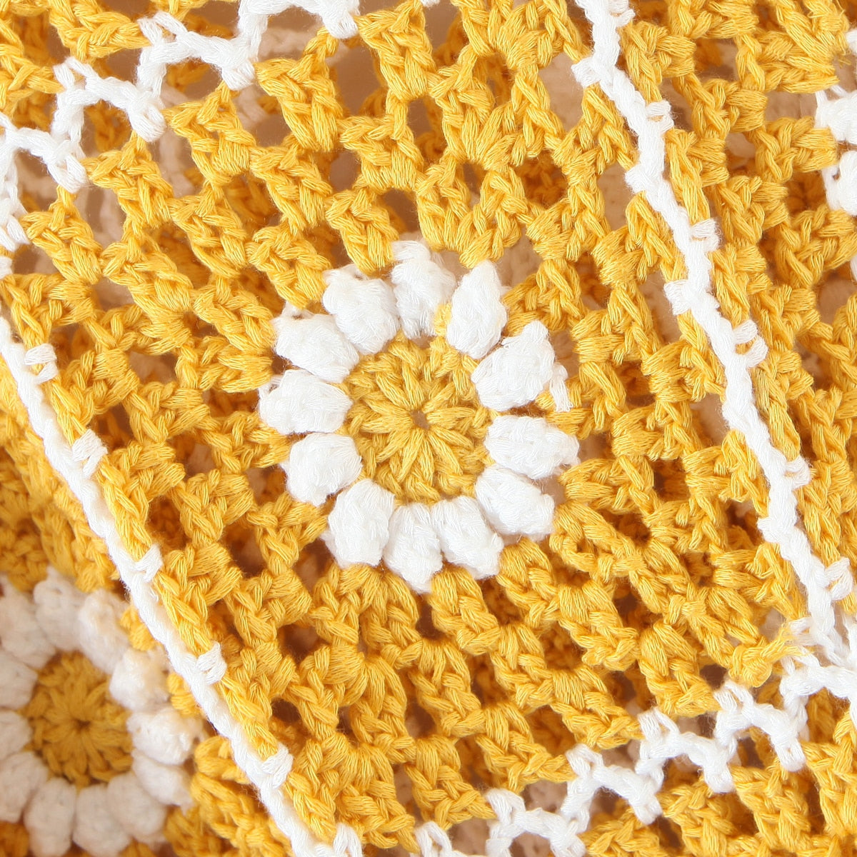 boho plaid flower crochet cardigan