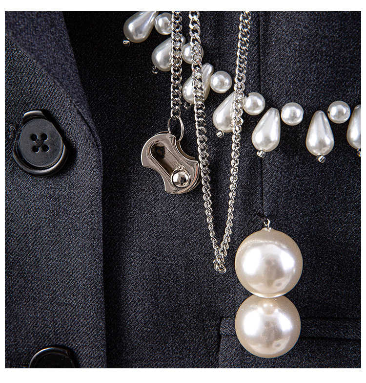 single bosom pearl grey blazer