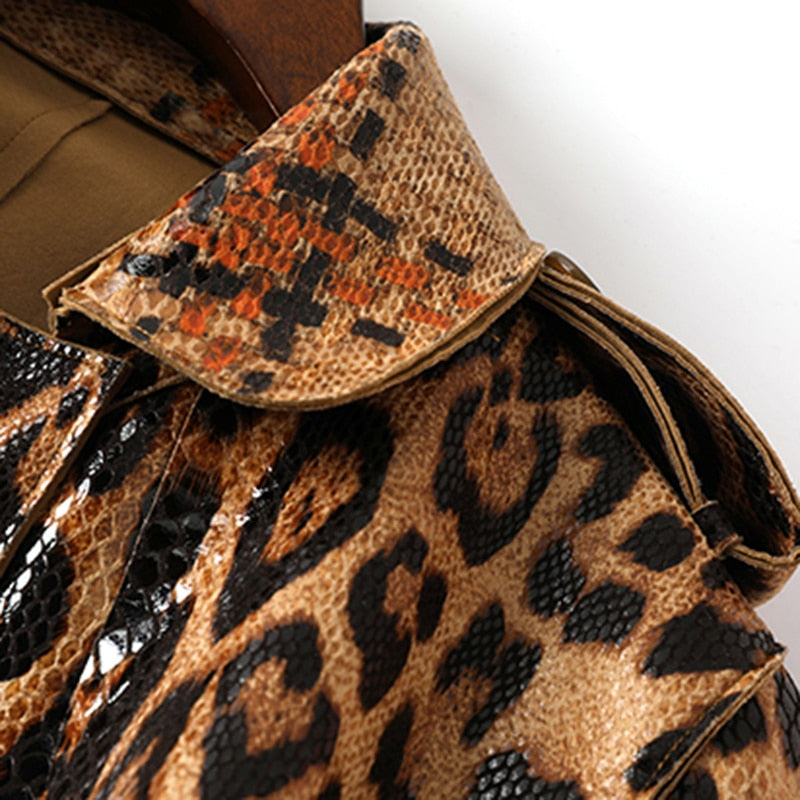vintage leopard trench coat