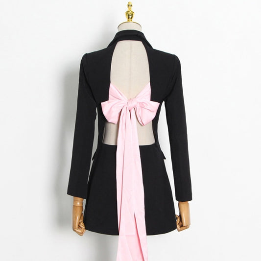 backless bowknot lace-up blazer