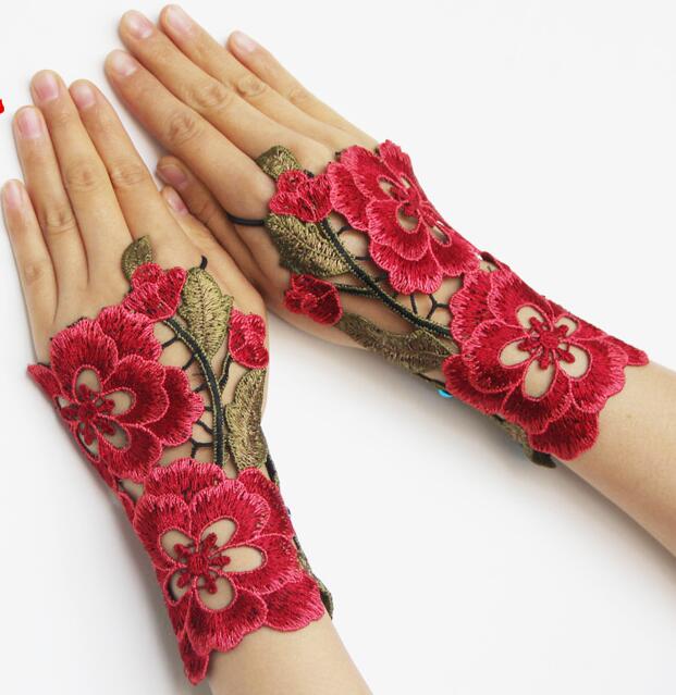 embroidery flower glove