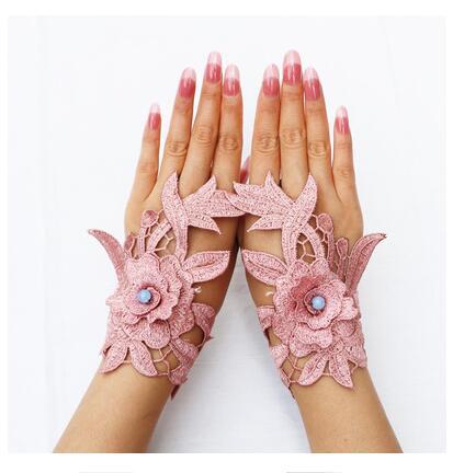 embroidery flower glove 18 / one size