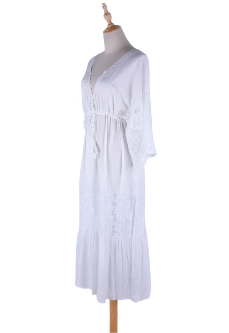 Vestido Maxi Largo Boho Hippie Blanco Bosom Blouse