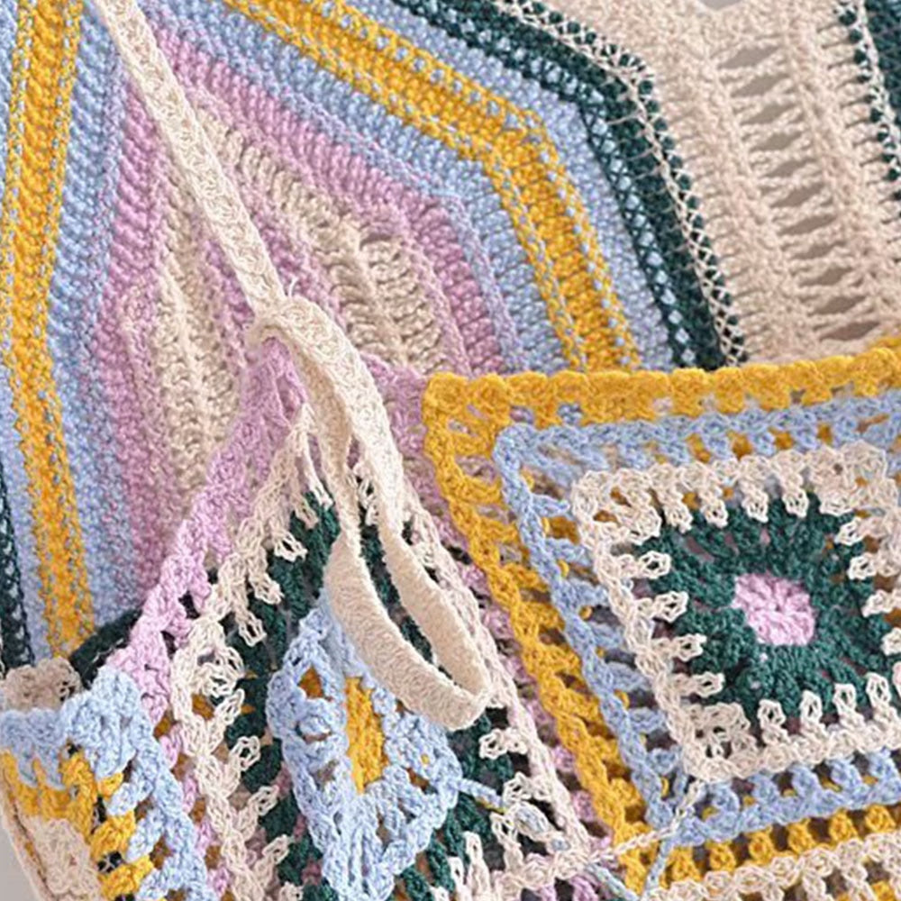 crochet knitted vintage backless mini dress