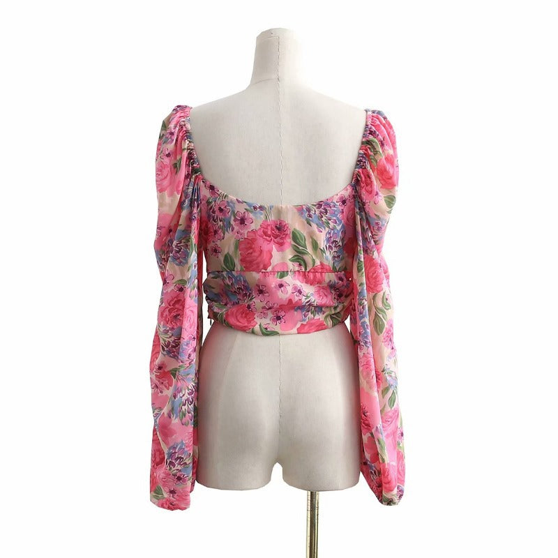 boho floral corset blouse